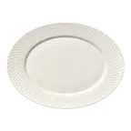 image of Libbey 669208862000000 Reflections Oval Porcelain Platter 15" x 11" Oven Freezer Safe - 1/Case