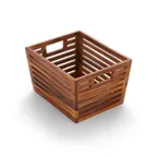 image of American Metalcraft AWC12 - Wooden Crate, 10"5/8 W x 11"5/8 D x 7"7/8 H, Acacia Wood Half-Size