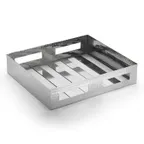 image of American Metalcraft SHMH2 Hammered Stainless Steel Crate, 10-1/2"W x 9-1/4"D x 2-1/4"H