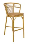 image of BFM Seating PH28B-NT Indoor Swivel Bar Stool, Roatan Aluminum Arm Barstool, Rattan-Style Finish