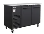image of Blue Air BLBB59-2B-HC Cooler, 58-3/4" W, 27-32" D, 2 Solid Doors, Black Exterior, R290 Hydrocarbon