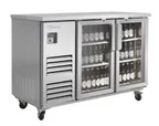 image of Blue Air BLBB59-2SG-HC - 58.75" Bar Cooler, Two Glass Doors, Body, 4 Shelves, R290 Refrigerant, 115V