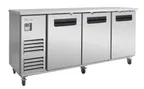 image of Blue Air BLBB90-4S-HC Bar Cooler 90" Wide 3‑Door Steel, R290 Refrigerant, 1/3 HP 115V, Light, Casters