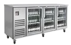 image of Blue Air BLBB90-4SG-HC Bar Cooler 90" Wide, 3‑Door Glass, 6 Shelves, R290, 1/3 HP 115V