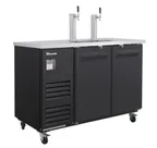 image of Blue Air BLKC59-2B-HC Keg Cooler, 58¾" Wide Black Exterior, 1/2‑Barrel (2) Capacity, LED Light