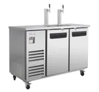 image of Blue Air BLKC59-2S-HC Keg Cooler, 58.75" Wide, 2‑Half Barrel Capacity, R290, 1/3 HP, LED, Doors