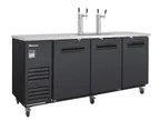 image of Blue Air BLKC90-4B-HC - 90" Keg Cooler, Black Powder-Coated Exterior, HP R290, 115V