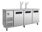 image of Blue Air BLKC90-4S-HC Beer Cooler, 90" W, 2‑Column 1/2 Barrel, Stainless Steel, 115V 1/3 HP, LED