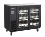 image of Blue Air BLNBB-48BG-SL-HC Back Bar Cooler, 49" Wide, Black, Top, Glass Doors, Eco Refrigerant, 1/3 HP
