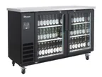 image of Blue Air BLNBB-60BG-HC Back Bar Cooler 61" W x 24" D, Black Powder‑Coated Steel, R290, 1/3 HP 115V