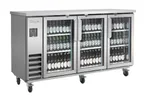 image of Blue Air BLNBB-72SG-HC Back Bar Cooler, 73"W x 22"D, 3 Glass Doors, Steel, 1/3 HP R290, LED