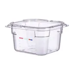 image of Carlisle 09797 - Araven GN 1/6 Plastic Food Pan, 4" Deep, Clear Polycarbonate, Integrated Label