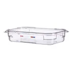 image of Carlisle 09808 Araven GN 1/3 Food Pan, 2½" Deep Polycarbonate Clear, Integrated Label