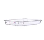 image of Carlisle 09826 - Araven GN 1/1 Clear Polycarbonate Food Pan, 2½" Deep with Integrated Label