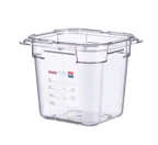 image of Carlisle 09839 Araven GN 1/6 Food Pan, 6" Deep Clear Polycarbonate, Integrated Label