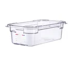 image of Carlisle 09840 - Araven GN 1/3 Food Pan, 4" Deep Clear Polycarbonate, Label, Smallwares