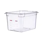 image of Carlisle 09843 Araven GN 1/2 Food Pan, 8" Deep, Clear Polycarbonate, Integrated Label