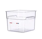 image of Carlisle 91902 - 6 Qt Square Food Storage Pan, Clear Polycarbonate, Integrated Label, Araven Series