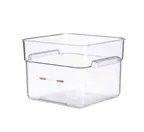 image of Carlisle 91904 - 12 Qt Square Food Container, Clear Polycarbonate, Integrated Label, Durable Plastic