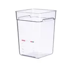 image of Carlisle 91906 Araven Clear Polycarbonate Food Storage Pan, 22 Qt Square, Integrated Label