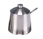 image of Frieling 0146 Sugar Bowl, 10 Oz (4" H) with Lid & 5" Spoon, 18/10 Stainless Steel - 1/Each