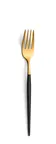 image of Amefa 1114DUB000340 Dessert Fork, 7½" 18/0 Stainless Steel, Mirror Gold Satin Black Finish - 1 Dozen