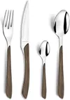 image of Amefa 2274PXBX00375 Teaspoon, 5" Dark Brown ABS Handle, 18/0 Stainless Steel, Dishwasher Safe 12/Case