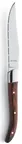 image of Amefa 252015B000621 Steak Knife - 9-13/16" Blade, 18/10 Stainless Steel, One-Piece, Wood Finish