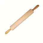 image of Frieling 3035 Rolling Pin – 18" Length, 2-3/4" Diameter, Wood, Axle & Ball Bearing Handles
