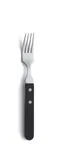 image of Amefa 700000B000340 Steak Dinner Fork, 7-7/8" 18/10 Stainless Steel with Black POM Handle - 1 Dozen