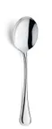 image of Amefa 843000B000350 Soup/Bouillon Spoon, 6" Mirror, 18/10 Stainless Steel, 5-6" Length - 1 Dozen