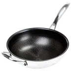 image of Black Cube BC232 Wok, 5 Qt 12½" Dia, Stainless‑Aluminum, Oven Safe to 500°F, PFOA‑Free Non‑Stick