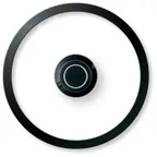 image of Black Cube BC928 - 11" Tempered Glass Lid with Silicone Rim, Round Domed Shape, Black Cube™ Finish