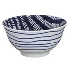 image of Cilio C107739-6 - 17 Oz (0.5 Qt) 6" Diameter Round Striped Porcelain Bowl, Case Pack