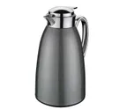 image of Cilio C543919 Beverage Server Venezia, 34 Fl Oz (1 L) Gray Stainless Body, Push‑Button Cap, Plastic