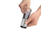 image of Cilio C613285 Bari Pepper Mill - 5-1/2" H x 2" Dia, Ceramic Grinder, Steel Glass, Gift Boxed