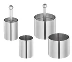 image of Kuechenprofi K0904982806 - 6-Piece Pastry Ring Set, 2" & 3" Molds and Tampers, Stainless Steel - 6/Set