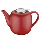 image of Kuechenprofi K1046001400 London Ceramic Teapot, 50 fl oz Red, 5.5"W x 9.5"D x 5.5"H, Safe with Lid