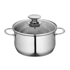 image of Kuechenprofi K2370702816 Stockpot, 1.6 Qt (6.25" Dia) Stainless with Glass Lid, Induction Ready, 6.25" W x 4.5" D