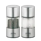 image of Kuechenprofi K3042552800 Vienna Salt & Pepper Mill Set, 1 oz, 1‑1/2" Dia x 3‑1/3" H, Steel & Acrylic