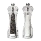 image of Kuechenprofi K3042906600 Salt and Pepper Mill Set, Clear Acrylic, 1‑4/5" Dia x 5‑2/5" H, Grinder