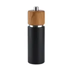image of Zassenhaus M023701 Hannover Salt Mill, 2"x2"x7" Matte Black with Olive Wood, Wood