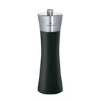 image of Zassenhaus M025064 Pepper Mill - 2" Dia x 7" H, Black Stained Beechwood & Steel, Grinder, 6-Pos Dial