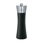 image of Zassenhaus M025071 Augsburg Salt Mill, 2" Dia. x 7" H, 6-Position Dial, Beechwood & Stainless Steel