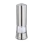 image of Zassenhaus M033069 - Gera Salt Mill, 2" x 2" x 7" Stainless Steel & Acrylic, 2.5" Diameter Grinder