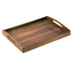 image of Zassenhaus M055542 Rectangular Acacia Wood Serving Tray, 21" x 16" x 2.75", Brown Finish