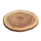 image of Zassenhaus M059083 - Round Acacia Wood Serving Board, 18" Dia x 1.2" H, Live Edge, No Handle