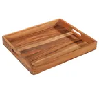 image of Zassenhaus M059212 Rectangular Acacia Wood Serving Tray, 20.5" x 17" x 2.4", Brown Finish