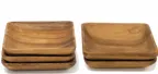 image of Frieling WD74-6 Square Snack Bowl 6" x 6" x 1" Acadia Wood Water‑Resistant Finish - 6/Case