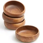 image of Frieling WTT290 - Round 6" Snack Bowl, 2" Deep, Hand‑Finished Acadia Wood, Food‑Safe Finish - 6/Case